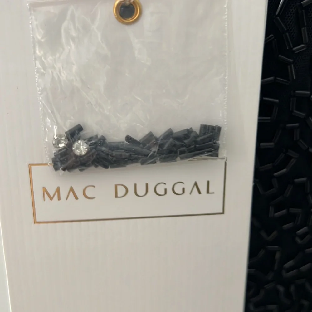 Mac Duggal Beaded Sleeveless Halter Neck Sheath Gown - Picture 14 of 16